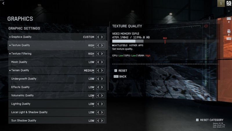 Individual Graphics Options (Custom Quality Settings)
